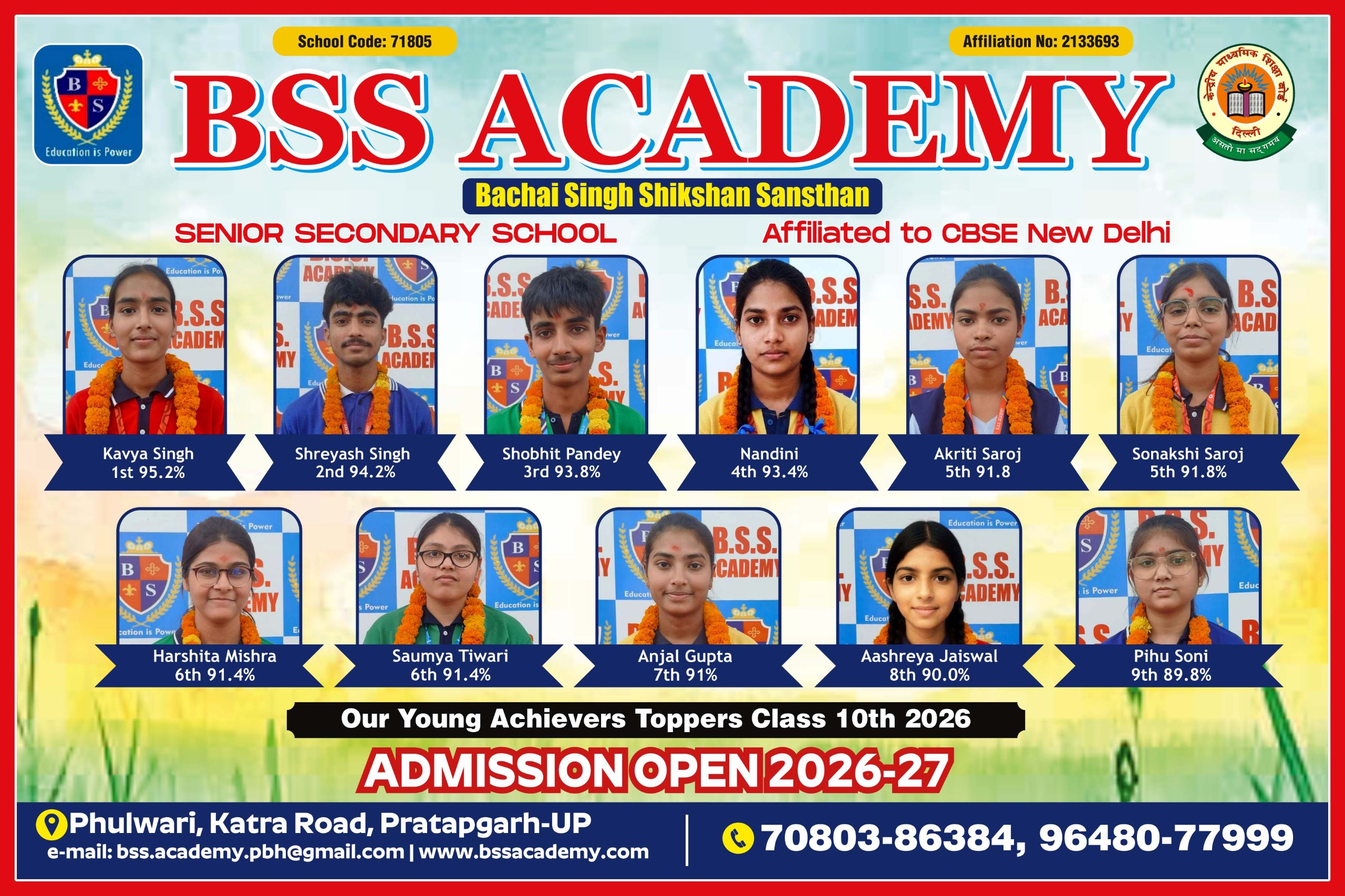 BSS Academy Celebrates a Remarkable Milestone: Outstanding CBSE Board Results 2025-26