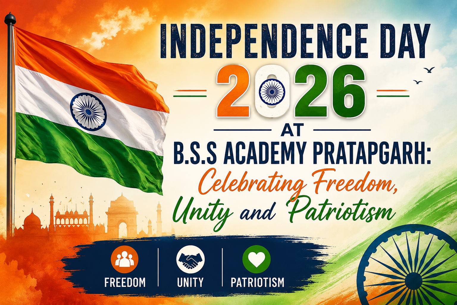 Independence Day 2026 at B.S.S Academy Pratapgarh: Celebrating Freedom, Unity and Patriotism